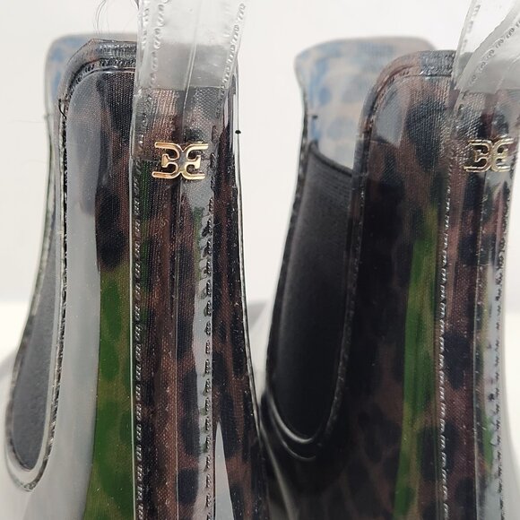 Sam Edelman Tinsley Rain Boot Leopard Clear Shiny Womens US Size 8 Unworn w/ Box - Picture 9 of 12